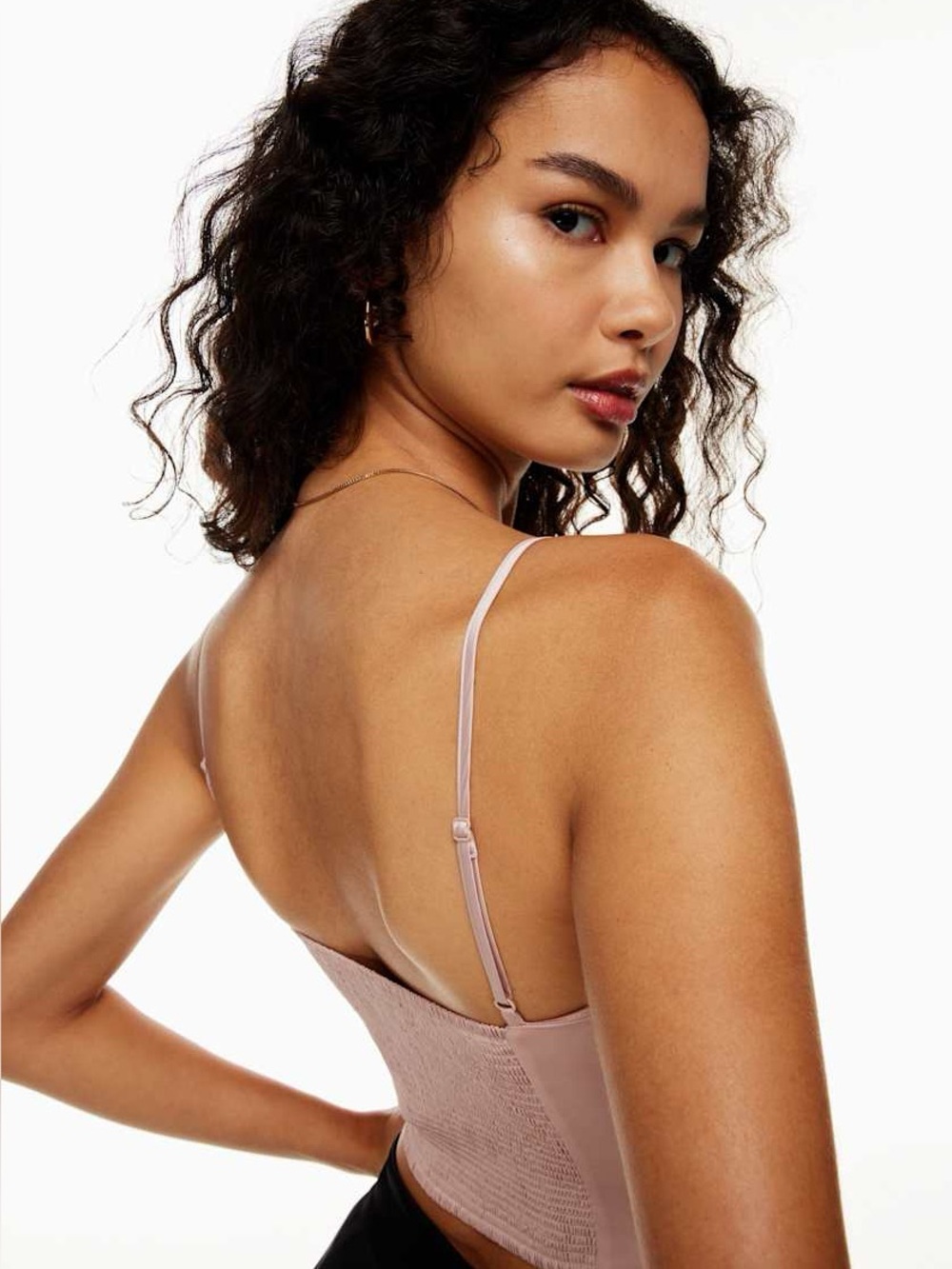 Aritzia Sunday Best Shimmer Satin Camisole - Grey Sky Spaghetti Strap Tank - Picture 8 of 10